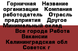 Горничная › Название организации ­ Компания-работодатель › Отрасль предприятия ­ Другое › Минимальный оклад ­ 20 000 - Все города Работа » Вакансии   . Калининградская обл.,Советск г.